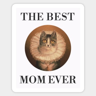 THE BEST KNITTING MOM IN THE WORLD, CAT. THE BEST KNITTING MOM EVER FINE ART VINTAGE STYLE OLD TIMES. Sticker